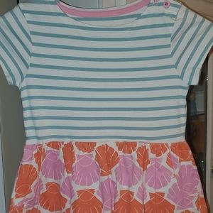 Mini Boden 'Hotchpotch' Jersey Dress in Papaya Shells